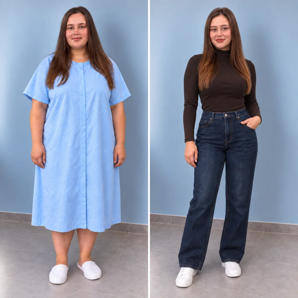 Irina, 26 — before and after bariatric surgery