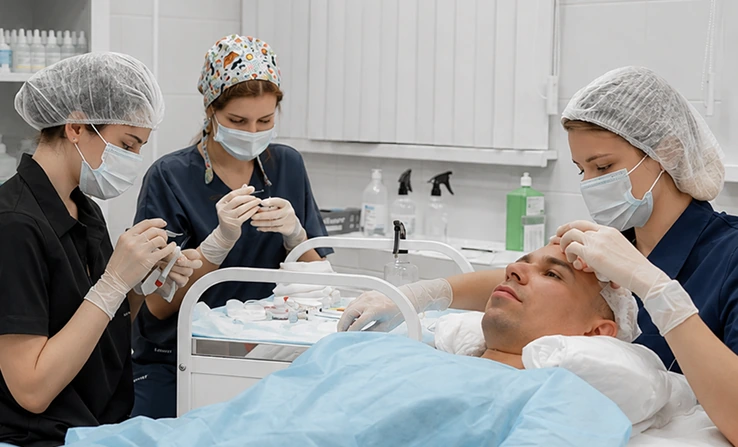 Harvesting grafts for the hair transplant — hair transplant at City Medical Centre