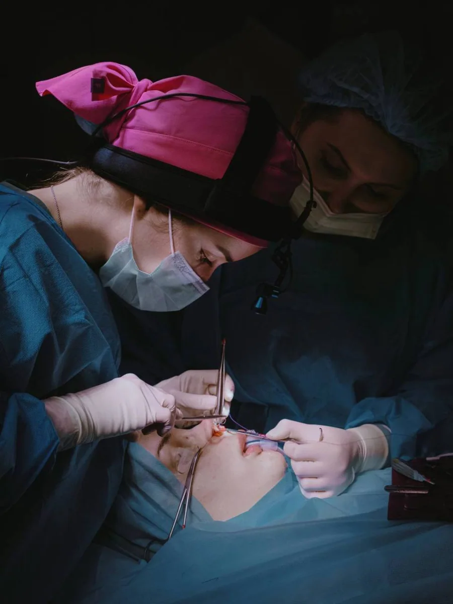 City Medical Centre operating room: surgeons during rhinoplasty