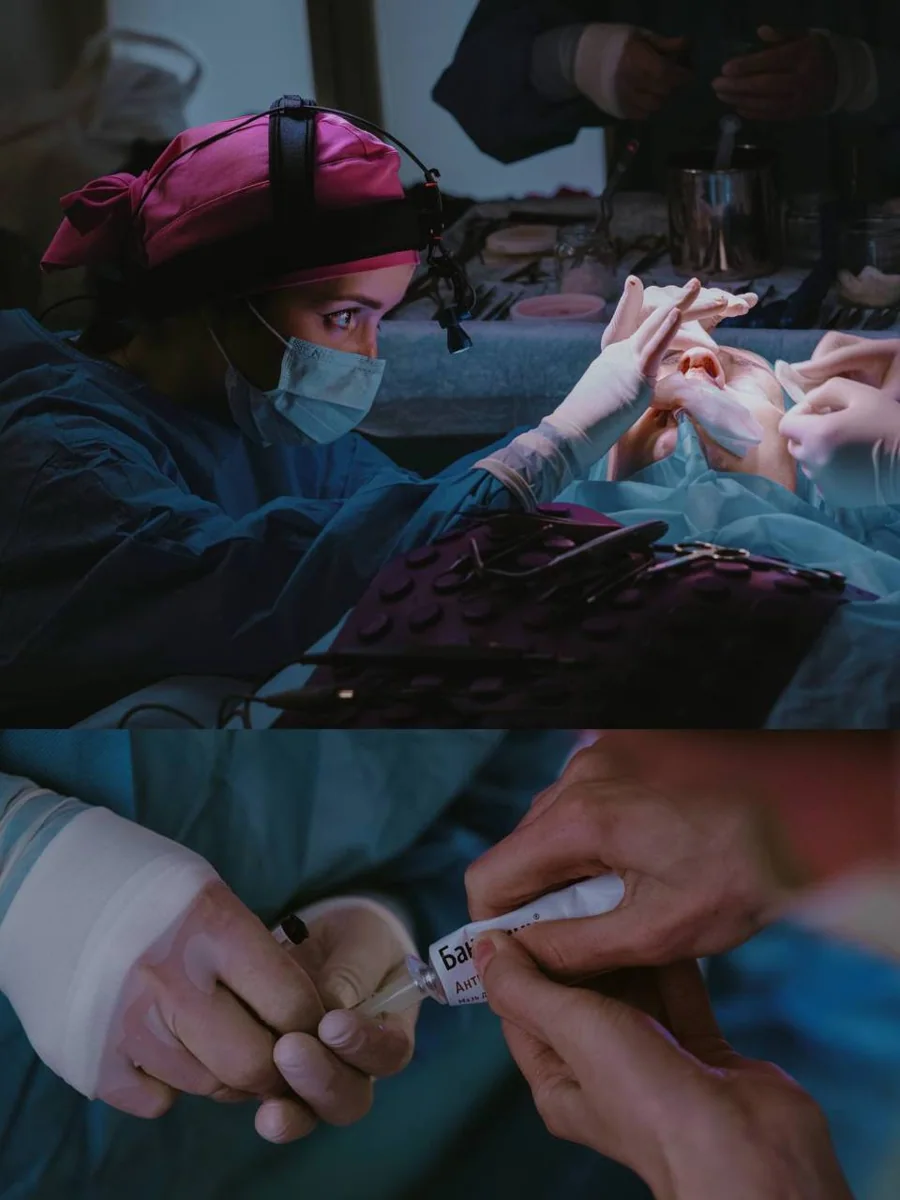 City Medical Centre operating room: surgeons during rhinoplasty