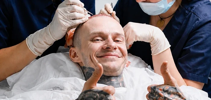 Combined DHI and FUE hair transplant — operating room at City Medical Centre